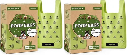 Vista 12 de Pogi's Bolsas para excremento con asas de ajuste fácil: Bolsas para residuos de perro a prueba de fugas Aromatizado.