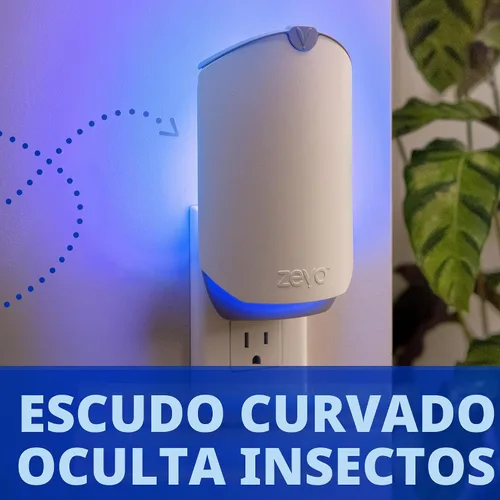 Vista 7 de Trampa para Insectos Voladores y Cartucho Zevo - Trampa para Moscas Enchufable y Atrapa Insectos de Interior para Jejenes, Moscas Domésticas