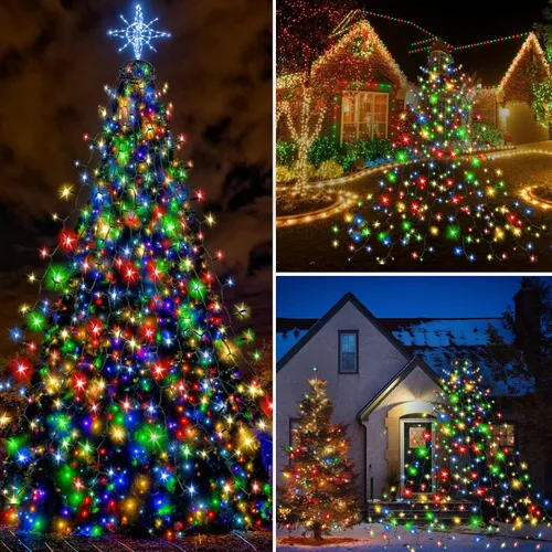 Vista 6 de Easy - Luces para árbol de Navidad de 8.2 pies, 280 LED x 8 líneas para árboles de Navidad de 6 a 7 pies Varios