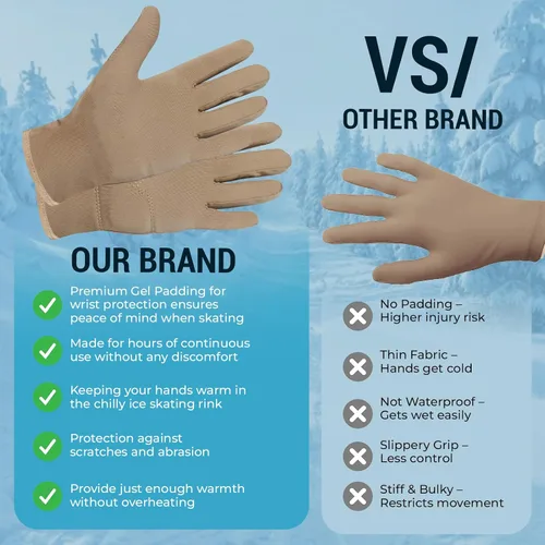Vista 5 de Kami-So Figure Skating Gloves for Competition & Practice Skate Training Gloves with Gel Wrist Support & Protective Padding Thermal Skating