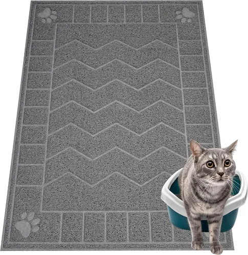Vista 15 de Alfombrilla para Arena de Gatos, Alfombrilla Atrapa Arena Suave para las Patas de Gatitos, 35" x 24" Alfombrilla para Caja de Arena de Gatitos
