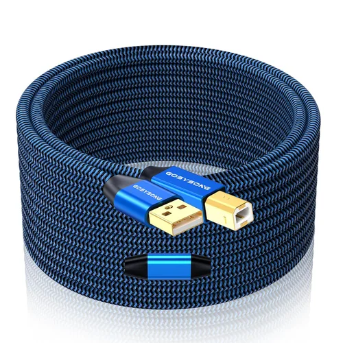 Vista 10 de Cable de impresora USB C a B de 3 pies, cable de impresora de alta velocidad compatible con impresoras, escáneres, faxes, teclados midi, grabaciones