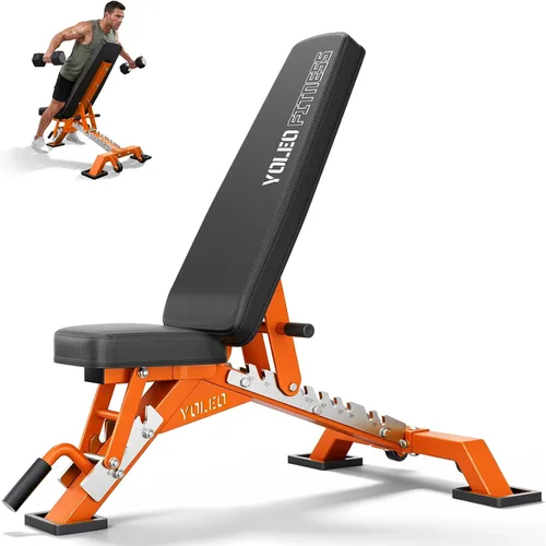 Vista 12 de YOLEO Banco de pesas ajustable comercial de 2315 libras con certificado ASTM, 80% premontado, banco de entrenamiento resistente para gimnasio