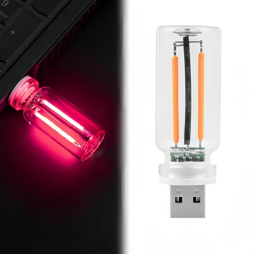 Vista 9 de Luz nocturna USB innovadora: nueva luz de ambiente táctil para cama y coche, botella de vidrio de cerámica LED – Perfecta para decoración mini Azul