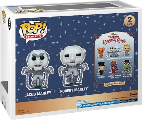 Vista 3 de Funko Pop! Películas: The Muppet Christmas Carol - Statler y Waldorf como The Marley Brothers, paquete de 2