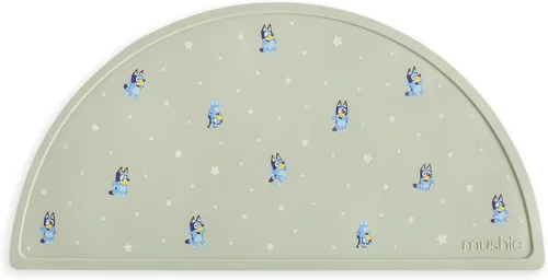Vista 37 de mushie Mantel individual de silicona para niños, diseño antideslizante sin BPA (margarita negra)