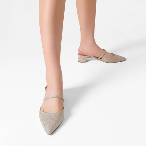 Vista 5 de DREAM PAIRS Zapatos de tacón grueso con punta cerrada y tacón bajo con tiras y hebilla puntiaguda, para mujer, vestido de boda, fiesta