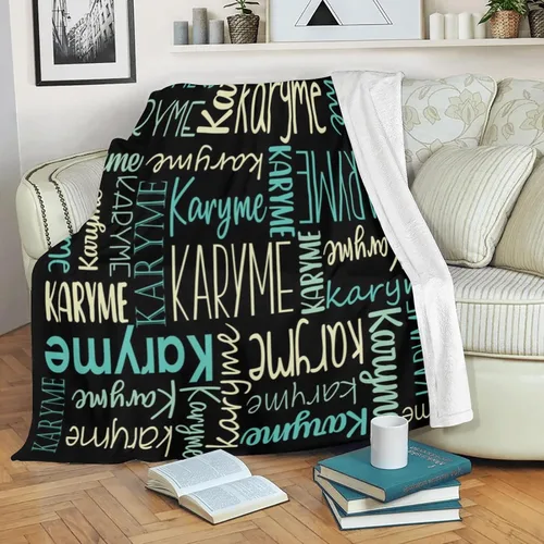 Vista 4 de Mantas personalizadas con nombres, regalos para bebés, niñas y niños, manta personalizada de vellón suave y sherpa con nombre para niños y adultos