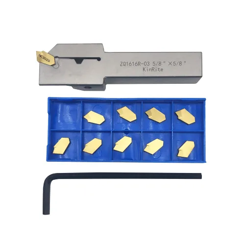 Vista 12 de 1/2" 3/8" Juego de soporte de ranurado y separación para torno indexable con 10 piezas de insertos de carburo de corte GTN- SP200 para herramienta
