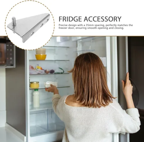 Vista 2 de 2 unids bisagras de nevera bisagras refrigerador puerta congelador reemplazo refrigerador pequeño suministro reparación congelador xiaobing acero