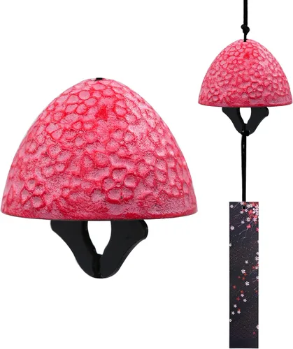 Vista 8 de Carillón de viento japonés de hierro fundido para exteriores, adorno para jardín, patio y balcón, decoración de campana de viento de metal colgante