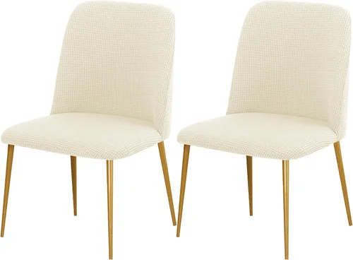 Vista 14 de Gollense Fundas de silla con respaldo curvado para comedor, fundas modernas de mediados de siglo, protector de asiento de silla semicírculo