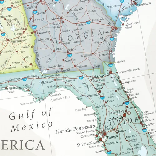 Vista 4 de Mapa de pared clásico de Estados Unidos, póster del mapa de Estados Unidos