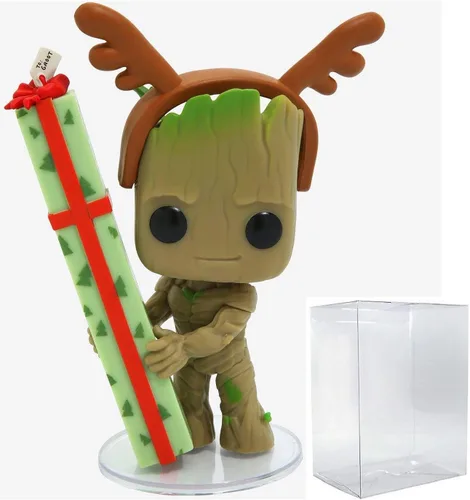 Vista 6 de POP Marvel Holiday: Guardianes de la Galaxia - Figura de vinilo Groot Funko (paquete con funda protectora de caja compatible), multicolor, 3.75