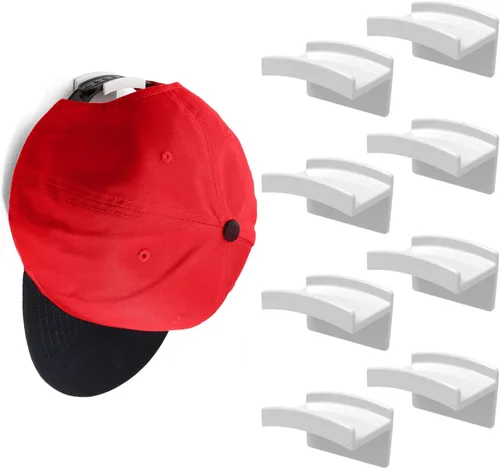 Vista 12 de Modern JP Ganchos adhesivos para sombreros de pared (paquete de 8) – Diseño minimalista para sombreros, sin taladrar, ganchos de sujeción fuerte