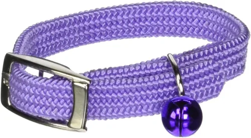 Vista 8 de Kool Kat Collar de seguridad elástico para gatos con campana, negro, 8 pulgadas