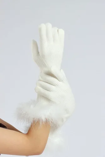 Vista 34 de Sahabowi Guantes de cuero para clima frío Manopla de lana cálida de invierno para mujeres