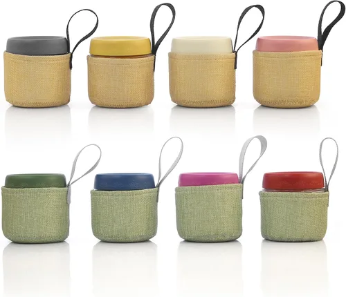 Vista 22 de Paquete de 4 de 10 OZ, Frascos para Avena Nocturna con Tapas, Recipientes de Vidrio para Preparación de Comidas, Frascos Mason Herméticos