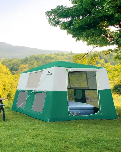Vista 7 de CORANI Tiendas inflables de 14.1'x6.5'x9' para acampar, tienda de aire inflable portátil para 6/8/10 personas, impermeable, resistente al viento