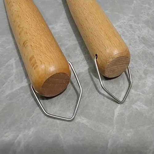 Vista 3 de Paquete de 10 cucharas de madera, accesorios de gancho de mango de utensilios de madera, ganchos para colgar, cierre de anillo para utensilios