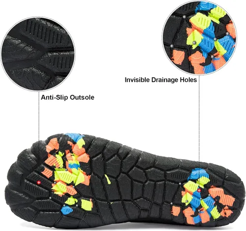 Vista 2 de Josaywin Zapatos de agua para hombre descalzos de secado rápido, calcetines acuáticos para natación, buceo, surf, piscina, deportes acuáticos