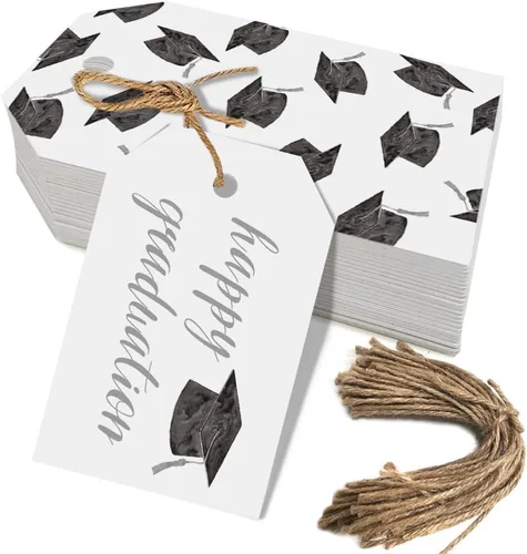Vista 7 de 50 etiquetas de regalo de graduación, regalos de fiesta de graduación de felicitaciones para escuela secundaria o feliz universidad suministros