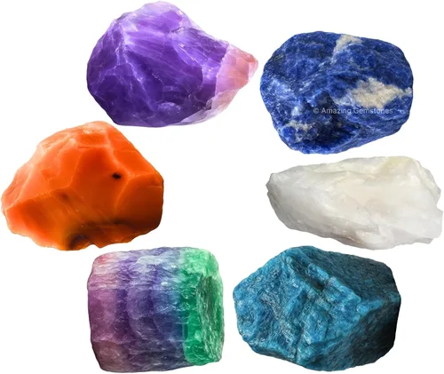 Vista 37 de Amazing Gemstone Cristales para manifestación de ansiedad, juego de 6 cristales curativos de amatista, sodalita, labradorita, angelita, granate