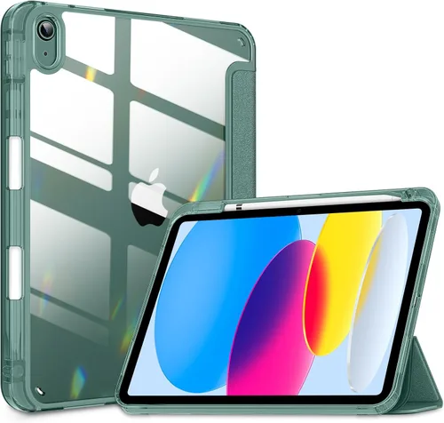 Vista 33 de DTTOCASE - Funda para iPad de 10.ª generación de 2022, 10.9”, reverso transparente y marco de poliuretano termoplástico antigolpes