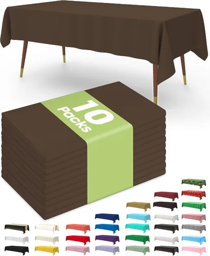 Vista 29 de Pureegg Juego de 10 manteles de plástico desechables, 54 x 108 pulgadas, para fiestas de cumpleaños, picnic, manteles blancos, rectangulares