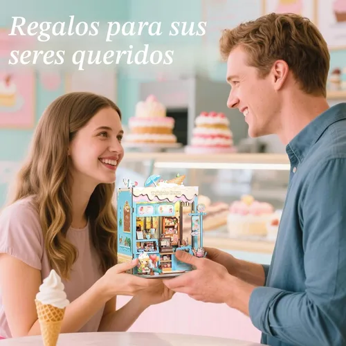 Vista 7 de CUTEBEE Kit de rincón de libros, kit de casa de muñecas en miniatura