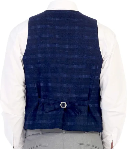 Vista 31 de Gioberti Chaleco de tweed formal de 6 botones para hombres