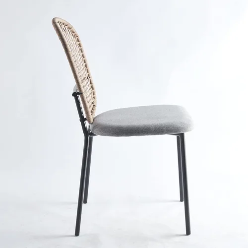 Vista 3 de pouseayar Juego de 4 sillas de comedor, sillas de cocina de estilo moderno, silla Sennit con respaldo cómodo, silla auxiliar suave para cocina