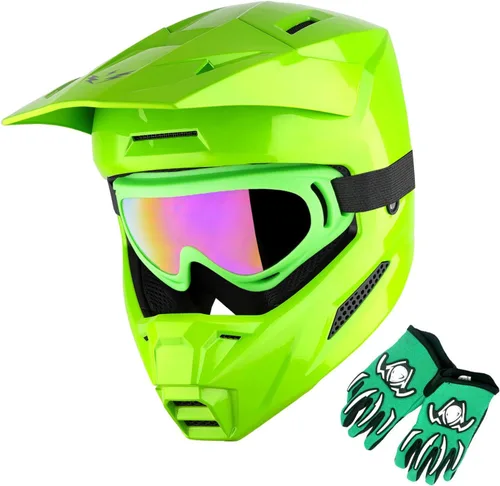 Vista 23 de 1Storm - Casco de motocross para jóvenes, ATV, BMX, MX, motocicleta todoterreno, kart, adolescente, blanco brillante Blanco brillante juvenil