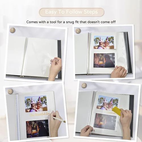 Vista 4 de Popotop Álbum de fotos grande autoadhesivo 4x6 5x7 8x10 Álbum de recortes DIY Libro de imágenes, Regalos para mamá, familia, bebé y boda