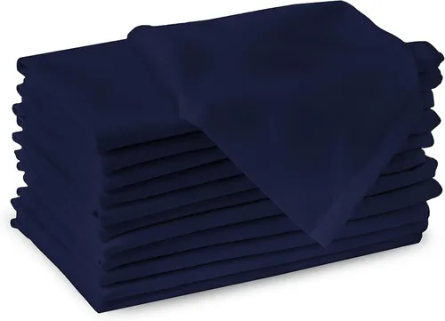 Vista 54 de Encasa XO Juego de 12 servilletas de tela de cóctel Servilletas de mesa de algodón puro Tamaño (9 x 9 pulgadas) B gris sólido Lavable a