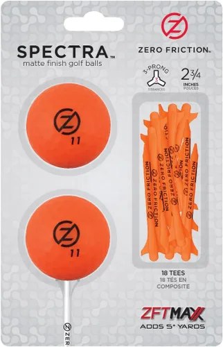 Vista 9 de Zero Friction Spectra 2 Ball/Tee Pack