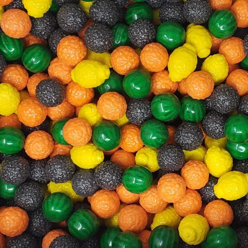 Vista 3 de Fruidles Fancy Fruit - Bolas de chicle de frutas, golosinas originales en forma de dulces, dulces para bufé de dulces, certificado Kosher Parve