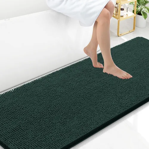 Vista 118 de Arotive Alfombras de baño de felpilla extrasuaves y absorbentes, de 24 x 16 pulgadas, lavables a máquina, parte trasera de goma antideslizante