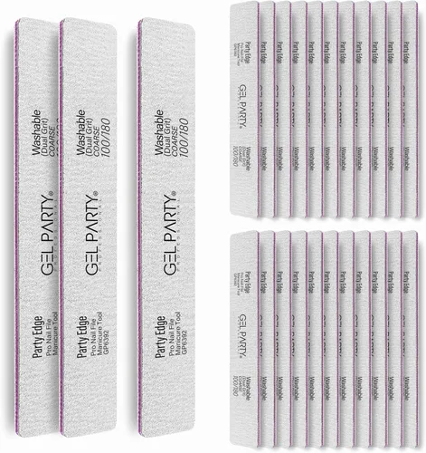 Vista 47 de GELPARTY - Limas de uñas profesionales de grano 80/80 cuadradas, paquete de 12 tablas de esmeril lavables de doble cara, grano extra grueso