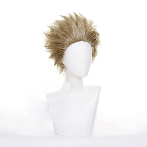 Vista 2 de XiongXiongLe Peluca de cosplay para hombres y mujeres, pelucas de disfraz de anime My Hero Academia, Keigo Takami Hawks, juego de rol, pelucas