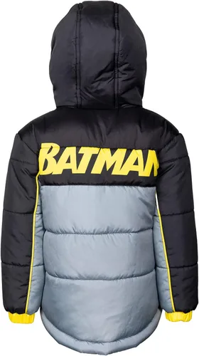 Vista 3 de DC Comics Justice League Superman Batman - Chaqueta acolchada con cremallera para niños pequeños a grandes