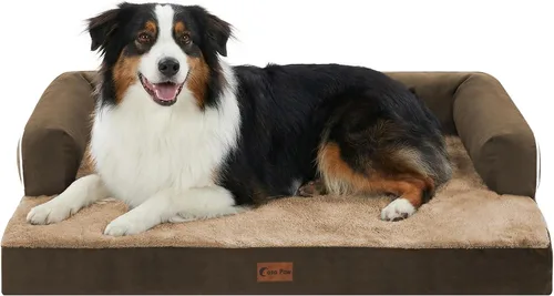 Vista 51 de Cama ortopédica para perros extragrandes, cama de espuma XL con forma de caja de huevos impermeable con lados 45x35 pulgadas, cama de sofá