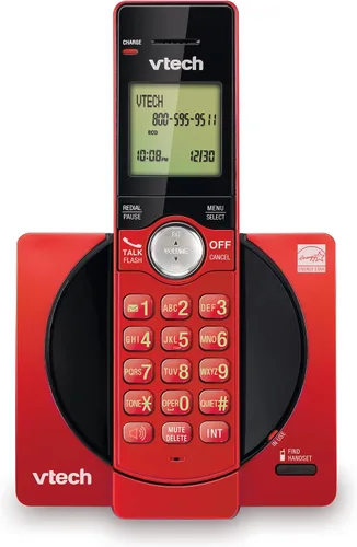 Vista 12 de VTech CS6919-16 DECT 6.0 - Teléfono inalámbrico, rojo, identificación de llamadas/llamada en espera (almacena 30 llamadas), teclado retroiluminado