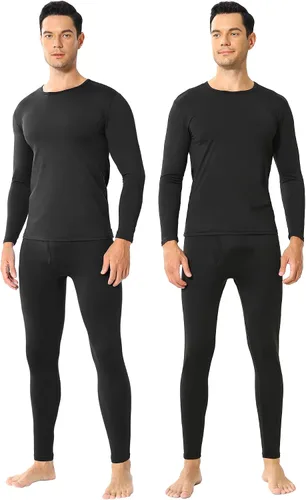 Vista 10 de ViCherub Ropa interior térmica para hombres con forro polar Long Johns conjunto térmico largo capa base para clima frío parte superior e inferior