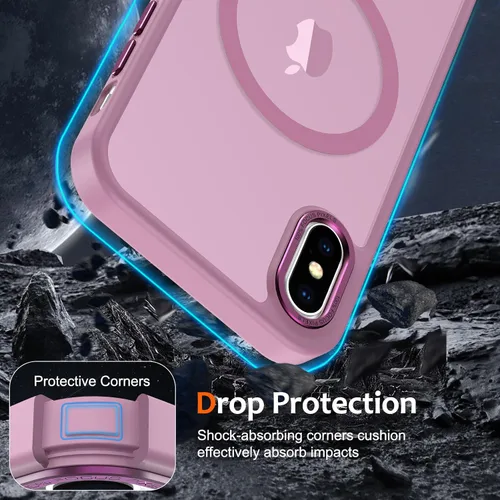 Vista 928 de Anuck - Funda magnética para iPhone 11 compatible con MagSafe, carcasa trasera mate translúcida dura, borde de TPU, delgada, resistente a impactos