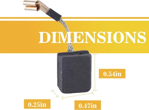 Vista 2 de Paquete de 10 cepillos de carbono para motor eléctrico de repuesto N257540, compatibles con amoladora angular Dewalt DWE402 DWE4214