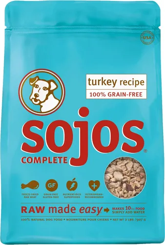 Vista 2 de Mezcla de comida para perros Sojos Complete, natural, sin cereales, seca y cruda, liofilizada