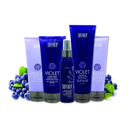 Vista 3 de Surface Hair Violet Blow Dry Cream, ilumina, suaviza y protege del calor, 4 onzas líquidas.