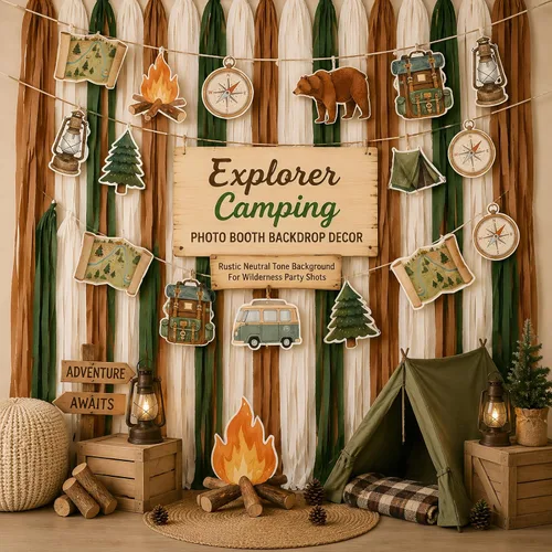 Vista 6 de AimtoHome Crepe Paper Streamers Jungle Themed Party Decor 6 Rolls