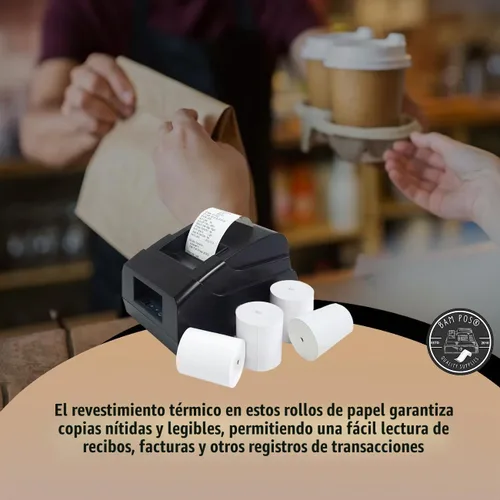 Vista 7 de BAM POS - Rollos de papel térmico para recibos, 3-1/8 x 190 pies, sin BPA (30 rollos)